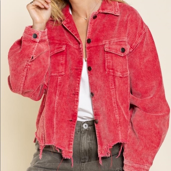 POL Jackets & Coats Hot Pink Corduroy Jacket Poshmark